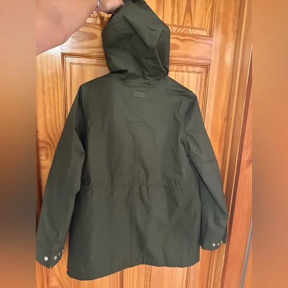 🆕 NWT Hunter Adela cotton canvas rain jacket in hunter green - Picture 12 of 15